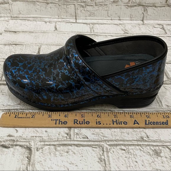 DANSKO XP Moon Blue/Black Patent Leather Professional XP Clogs Size 38 7.5-8US - Picture 12 of 16